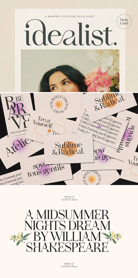 Artistic Serif Fonts, Serif Branding, Garden Branding, Nicky Laatz, Boho Graphic Design, Artistic Fonts, Retro Serif Font, Serif Lettering, Girly Fonts