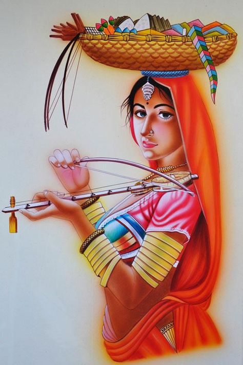 Nirmal Paintings, Rajasthani Painting, Rajasthani Art, Indian Women Painting, Indian Art Gallery, Art Village, Female Art Painting, Indian Folk Art, Modern Art Paintings