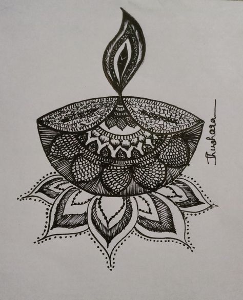 Diwali Lamps, Lotus Flower Tattoo, Doodle Art, Diwali, Flower Tattoo, Lamps, Doodles, Tattoos, Quick Saves