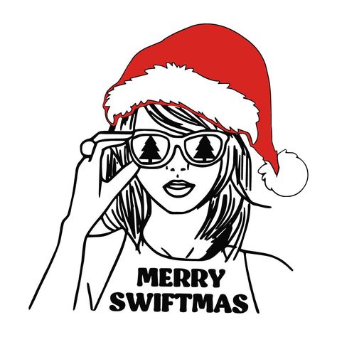 Merry Swiftmas Festive SVG Retro Santa Taylor File Taylor Swift Sugar Cookies, Christmas Ornament Painting, Merry Swiftmas, Taylor Swift Svg, Taylor Christmas, Xmas Clipart, Ornament Painting, Free Christmas Svg, Colour By Number