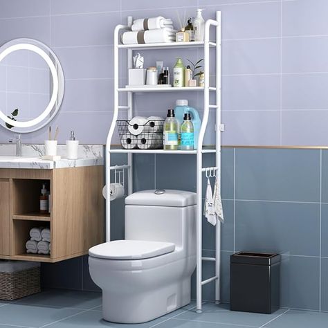 TOILET STORAGE RACK Number of shelves: 3 Special features: Adjustable Shape: Trapezoid Age range (description): Adult Finish type: Smooth Length: 2'10 Width: 10.5' Height: 2' https://easytopocket.myshopify.com/collections/trending-now/products/toilet-storage-rack #sale #portable #shelves #movable #spaceutilizer #SmartHome #onlineshopping #easytopocket Portable Shelves, Toilet Storage Rack, Toilet Shelves, Shower Rack, Bidet Bathroom, Bathroom Storage Shelves, Toilet Storage, Bathroom Toilet, Bathroom Rack