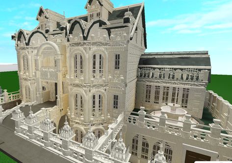 Cool Bloxburg Builds Castle, Castle House Design Bloxburg, Castles In Bloxburg, Victorian Bloxburg House Exterior, Castle Interior Bloxburg, Castle Ideas Bloxburg, Castle Bloxburg Ideas, Blocksburg Castle, Royal Bloxburg House