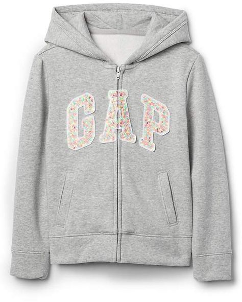 Sequin Logo Hoodie Sweatshirt Cute Cheap Gap T-shirt, Affordable Trendy Gap Tops, Gap Pullover Hoodie, Cheap Long Sleeve Hoodie By Gap, Kids Online Clothing Stores, Hoodie Gap, Gap Outfits, Gap Logo, Sports Bra Set