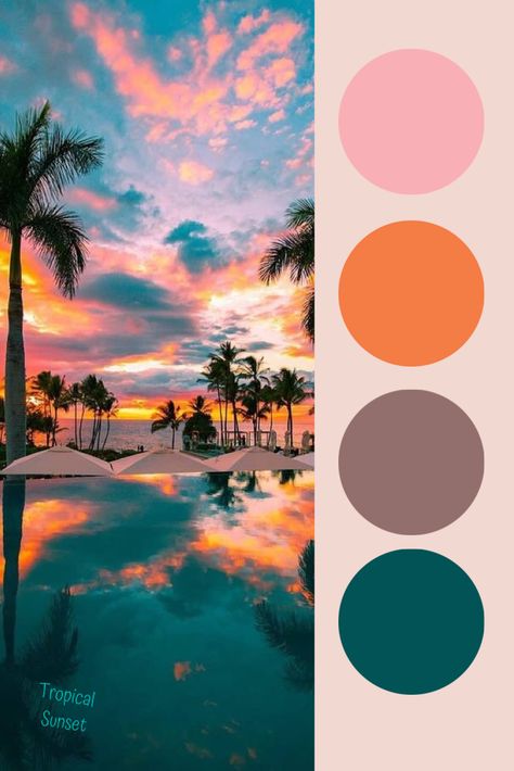 Costa Rica Color Palette, Summer Sunset Color Palette, Malibu Barbie Color Palette, Carribean Colors Palette, Thailand Color Palette, Vintage Tropical Color Palette, Hawaiian Colour Palette, Cool Tropical Color Palette, Oasis Color Palette