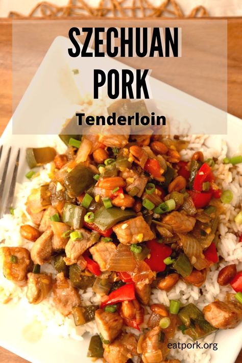 Spice up your dinner routine with our Szechuan Pork Tenderloin recipe! This flavorful dish features tender pork tenderloin marinated in a mouthwatering Szechuan sauce, then cooked to perfection. It's a perfect balance of sweet, savory, and spicy flavors that's sure to impress your taste buds. Give it a try and elevate your next meal with this delicious Asian-inspired dish! Get the recipe here: https://www.eatpork.org/szechuan-pork-tenderloin/ Szechuan Pork, Tender Pork Tenderloin, Szechuan Sauce, Popular Chinese Dishes, Slow Cooker Pork Tenderloin, Pork Tenderloin Recipe, Pork Fried Rice, Hot Chili Sauce, Tenderloin Recipe