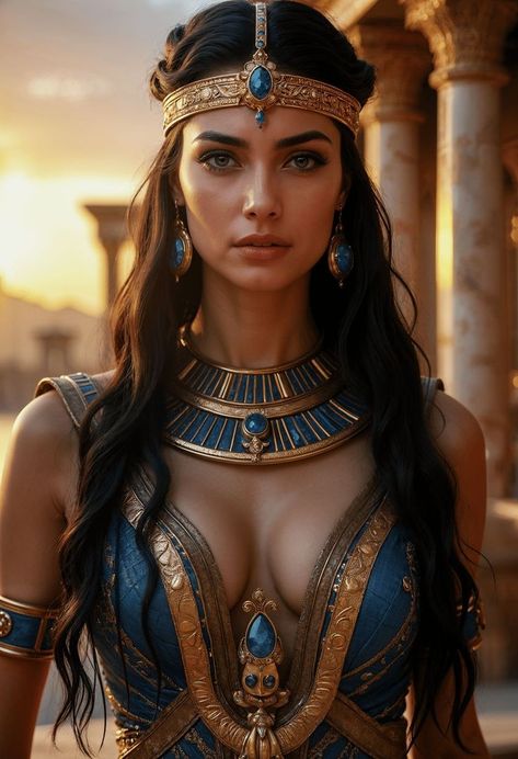 Goddess Of Egypt, Egypt Queen, Queen Of Egypt, Egyptian Goddess Art, Egyptian Princess, Queen Cleopatra, Egyptian Queen, Royal Dresses, Egyptian Goddess