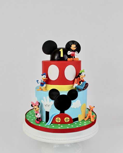 Cassie | Sassy and Sweet Cakes | Celebrating is fun when you’re one! • • • • • #mickeycake #mickeymouseclubhouse #mickeymouseclubhousecake #mickeymouse #mickeymousecake… | Instagram Mickey Mouse Popsicles, Mickey Mouse Clubhouse Cake Ideas, Mickey Mouse Clubhouse Birthday Cake 1st, Mickey Clubhouse Cake, Mickey Mouse Cake 2nd Birthday, Mickey Mouse Clubhouse Cupcakes, Mickey Mouse Cake Ideas, Mickey Clubhouse Birthday, Disney Birthday Cake