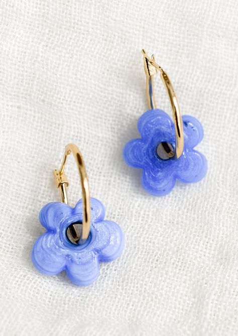 Ceramic Flower Jewelry, Resin Flower Earrings, Bridal Fits, Pottery Earrings, Beautiful Beaded Earring, Flower Hoop Earrings, Fashion Jewelry Rings, Beautiful Chokers, Porcelain Earrings