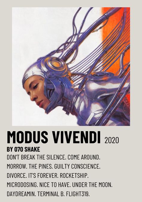 070 Shake Modus Vivendi, 070 Shake Poster, Modus Vivendi 070 Shake, 070 Shake Album Cover, 070 Shake, Album Pictures, Minimalist Polaroid Poster, Rap Album Covers, Minimalist Music