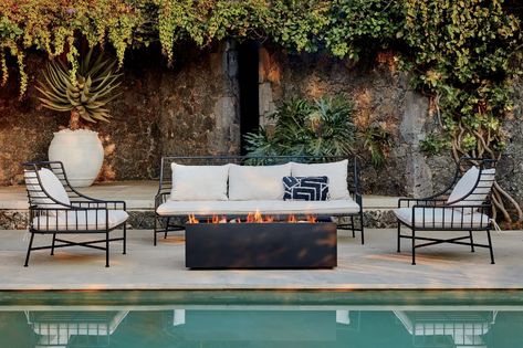 Best outdoor patio furniture: Where to buy at any budget - Curbed Black Metal Chairs, Metal Outdoor Chairs, Modern Outdoor Sofas, Modern Outdoor Patio, Metal Outdoor Furniture, Cool Fire Pits, Metal Patio Furniture, Metal Sofa, Best Outdoor Furniture