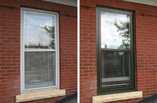 Minneapolis Allied Aluminum: Allied's storm window panning Outdoor Window Trim, Metal Window Frames, Window Restoration, Saint Ann, Window Trim Exterior, Storm Windows, Red Brick House, Front Steps, House Deck