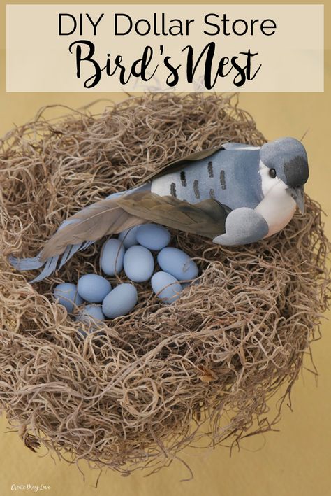 Easter Birds Nest, Bird Nest Craft, Diy Tree Decor, Diy Spring Crafts, Bird Nests, Spring Decor Diy, Easter Tree Decorations, Easy Easter Crafts, Spring Easter Crafts