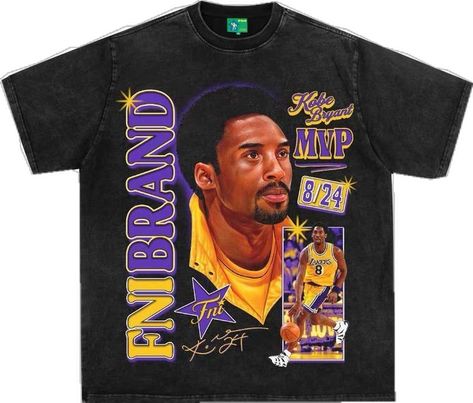 NBA Star Kobe Bryant Vintage Bastketball T-Shirts - Championship Kobe Bryant Vintage, Basketball Shirt Designs, Kobe Bryant 8, Apparel Design Inspiration, Basketball Bag, Nba T Shirts, Nba Shirts, Graphic Design Collection, Nba Stars