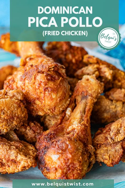 Crockpot Dominican Recipes, Dominican Drumstick Chicken Recipes, Spanish Drumstick Chicken Recipes, Dominican Roasted Chicken, Dominican Baked Chicken, Dominican Fried Chicken Sauce, Dominican Republic Traditional Food, Spanish Fried Chicken, Pollo Frito Puerto Rico