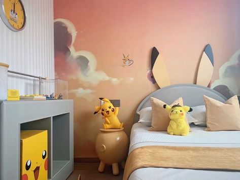 Pokemon Room, Boy Rooms, Cool Kids Rooms, Kids Room Paint, Bedroom Wall Designs, Dekorasi Kamar Tidur, Bedroom Wall Colors, Girl Bedroom Designs, Children Room