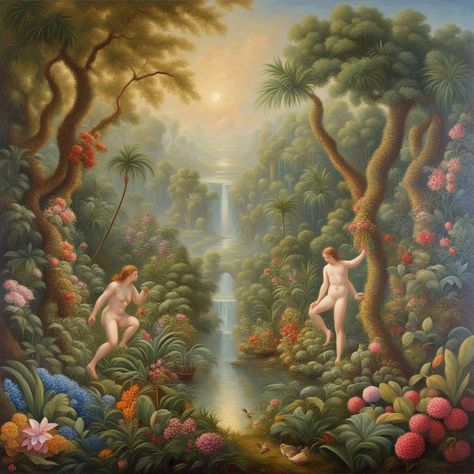 #garden #eden #forbidden #fruit #green #trees #nude #bible #angels #demons #religious #candles #purity #women #sun #clouds #vines #freedom #river #light #beginning #fresh #start #flesh #pleasure #sensation #blue #sky #professional #trending #popular #new Garden Of Eden Aesthetic, Eden Aesthetic, Bible Angels, Biblical Garden, Summer Phone, Sun Clouds, Antique Garden, Forbidden Fruit, Fashion Design Portfolio