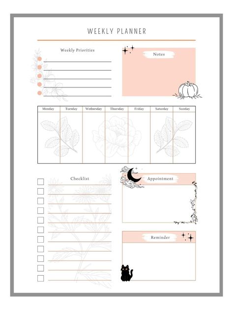 This stylish planner is perfect for witches who want to stay organized during the fall season. It includes space to track your tasks, appointments, and rituals, as well as a section for notes and reflections. The planner is also decorated with beautiful autumnal illustrations, making it the perfect way to keep track of your busy life.

Download your copy Witchy Weekly Planner, Fall Weekly Planner, Witchy Fall, Best Weekly Planner, Halloween Planner, Kawaii Planner, Digital Weekly Planner, Sticker Organization, Plum Paper Planner