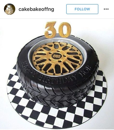 Cars Torte, Tire Cake, Cars Theme Cake, Cake Design For Men, Wheel Cake, Cars Birthday Cake, Happy Anniversary Cakes, Black And Gold Theme, Simple Birthday Decorations