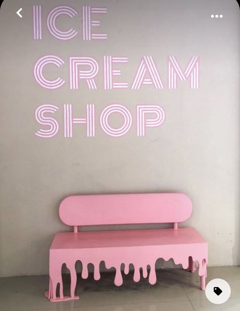 Ice Cream Signage, Ice Cream Shop Interior Design, Cute Ice Cream Shop, Ice Cream Shop Design, Ice Cream Museum, Cream Bedroom Furniture, Cream Bedroom, Museum Of Ice Cream, Coworking Office Space