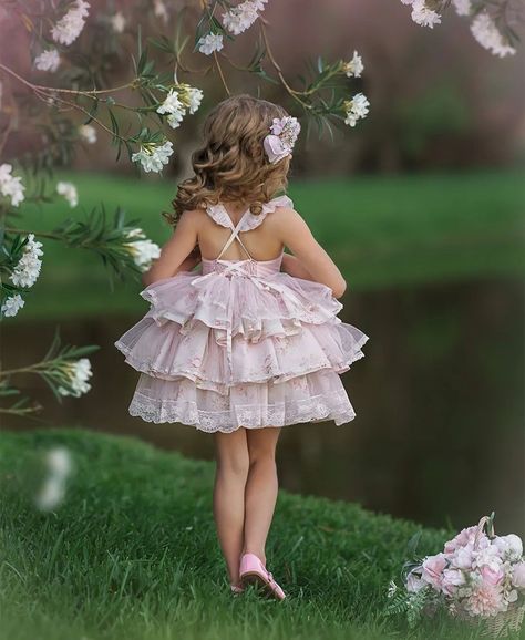 Ashes Of Roses, Special Dresses, Three Tier, Pink Tulle, Layered Skirt, Polyester Satin, Babydoll Dress, Kids Dress, Clip On