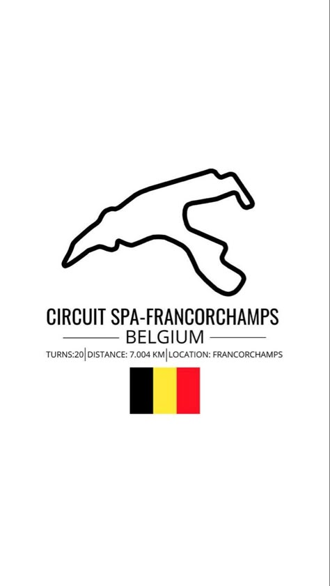 Spa F1 Circuit, Spa Race Track, F1 Room, F1 Journal, F1 Racing Poster, F1 Quotes, Circuit Tattoo, F1 Tracks, F1 Circuits