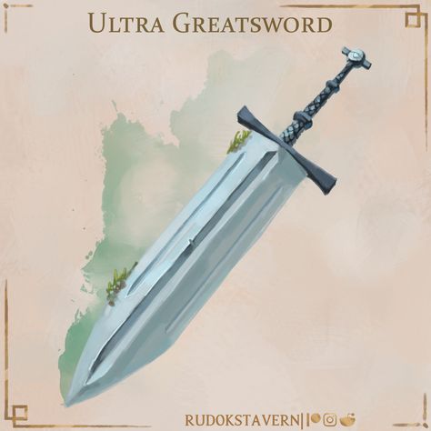 Greatsword Dnd, Ultra Greatsword, Dragons Inspiration, 5e Items, Rpg Items, Homebrew Items, Crush Your Enemies, Cybernetic Arm, Dragons 5e