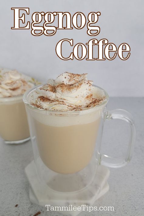 Eggnog Coffee Drinks, Eggnog Coffee Creamer, Egg Nog Latte, Recipe For Eggnog, Hot Christmas Drinks, Fun Coffee Drinks, Make Eggnog, Holiday Coffee Drinks, Eggnog Coffee