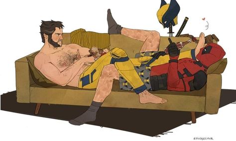 Wolverine X Deadpool Fanart, Deadpool X Wolverine Fanart, Wolverine X Deadpool, Poolverine Art, Ernie Und Bert, Gambit X Men, Xman Marvel, Deadpool X Wolverine, Wolverine And Deadpool