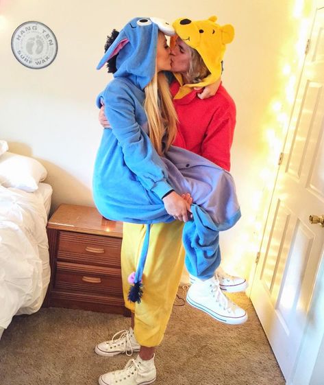 Couple Halloween Costumes Onsie, Matching Onsies Couple Halloween, Couples Onesies Halloween, Onsie Couples Costumes, Matching Onsies Couple, Matching Onesies For Couples, Couples Onesies, Halloween Costume Onesie, Cole Labrant