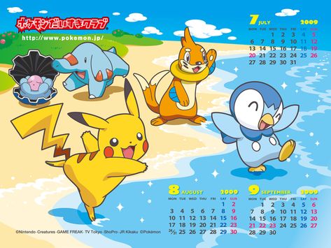 Pokemon Wallpaper Pikachu, Pokemon Calendar, Wallpaper Pikachu, Japan Beach, Pokemon Sketch, Pokemon Wallpaper, Calendar Wallpaper, Pocket Monsters, Bart Simpson