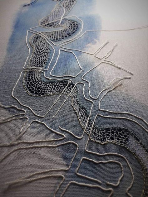 Bridget Steel-Jessop Textile Art Maps Textiles, Map Quilts, Embroidery Map, Map Quilt, Map Projects, Textile Art Embroidery, Textiles Projects, Stitching Art, Map Painting