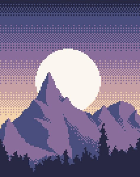 Mountain Pixel Art, Pixel Mountain, Pixel Environment, Pixel Animals, Video Mood, Art Pixel, Cool Pixel Art, Holiday Socks, Pixel Design