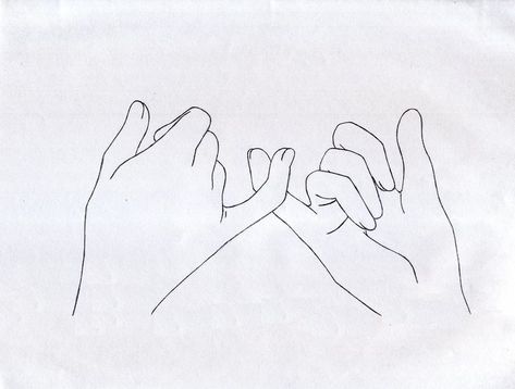 Drawing Of Pinky Promise, Together Forever Drawing, Pinky Swear Drawing, Promise Sketch, Trust Drawing, Asl Tattoo, Tattoo Main, Pinky Promise Tattoo, Hand Outline