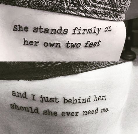 Sister tattoos. "She stands firmly on her own two feet and I just behind her; should she ever need me." Mommy Daughter Tattoos, Tattoo Sister, Sister Tattoo Designs, Mom Daughter Tattoos, Brother Tattoos, Matching Best Friend Tattoos, Bestie Tattoo, Matching Sister Tattoos, Sibling Tattoos