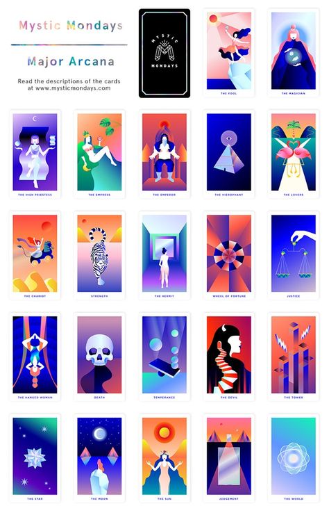 Mystic Mondays Tarot, Tarot Cards Art Illustration, What Are Tarot Cards, Tarot Design, Learning Tarot Cards, 타이포그래피 포스터 디자인, Tarot Card Reading, Playing Cards Design, 카드 디자인