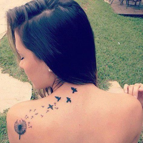 185+ Best Dandelion Tattoos Designs for Men and Women (2023) - TattoosBoyGirl Dandelion Tattoo Meaning, Dandelion Tattoos, Dandelion Tattoo Design, Vogel Tattoo, Cool Shoulder Tattoos, Dandelion Tattoo, Foot Tattoos For Women, Shoulder Tattoos For Women, Large Tattoos