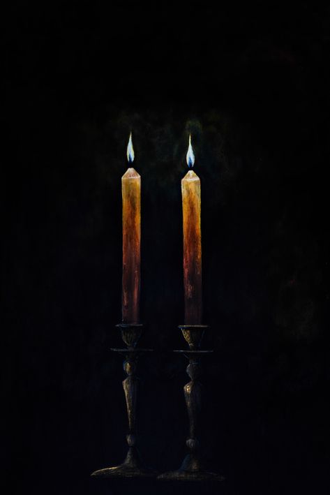 Sabbath Candles, Michelle Jones, Shabbat Candles, Three Candles, Painted Candles, Shabbat Shalom, Candle Sticks, Oil Lamps, Taper Candle