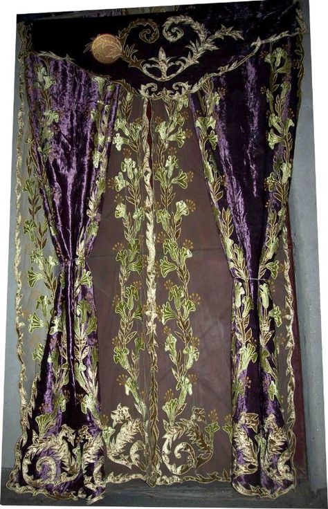 lace embroidery curtain rom varasat Whimsigoth Curtains, Whimsical Curtains, Whimsigoth Bathroom, Purple Curtains Bedroom, Lace Curtains Bedroom, Whimsigoth Decor, Romantic Curtains, Whimsical Bedroom, Fabric Curtains