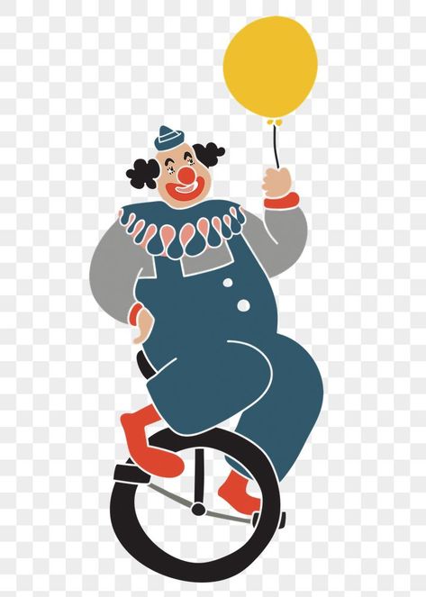 Circus Performance, Joker Clown, Unicycle, Circus, Transparent Background, Promotion, Balloons, Fictional Characters, Quick Saves