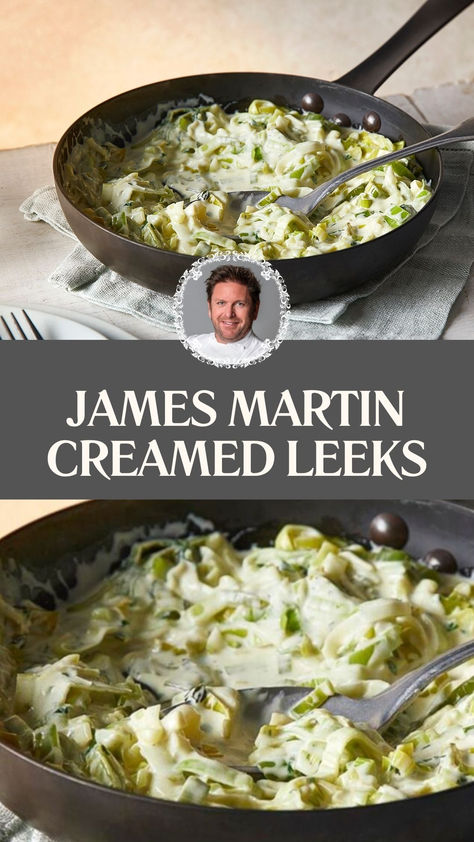 James Martin Creamed Leeks Creamy Leeks Side Dish, Creamed Leeks Recipes, Leeks Recipe Side Dishes, Leek Fondue, Recipes With Leeks, Leeks Side Dish, Leek Recipes Side Dishes, Leeks Recipes, Creamy Leeks