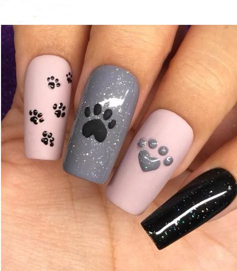 puppy dog nails,dog nails,nails art design,puppy nails,puppy nail art,how to puppy nails,how to do nails art design at home,easy nail designs,animal nail designs,nail designs for dog lovers,best nail art designs,nail polish design Paw Print Nail Art, Paw Print Nail, Paw Print Nails, Dog Nail Art, Animal Nail Designs, Paw Nails, Cat Nail Art, Print Nail Art, Cat Nail