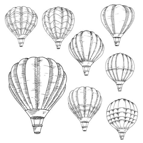 Hot Air Balloon Drawing Simple, Hot Air Balloon Sketch, Balloon Sketch, Hot Air Balloon Drawing, Balloon Drawing, Hot Air Balloon Tattoo, Air Balloon Tattoo, Balloon Tattoo, Boat Oars