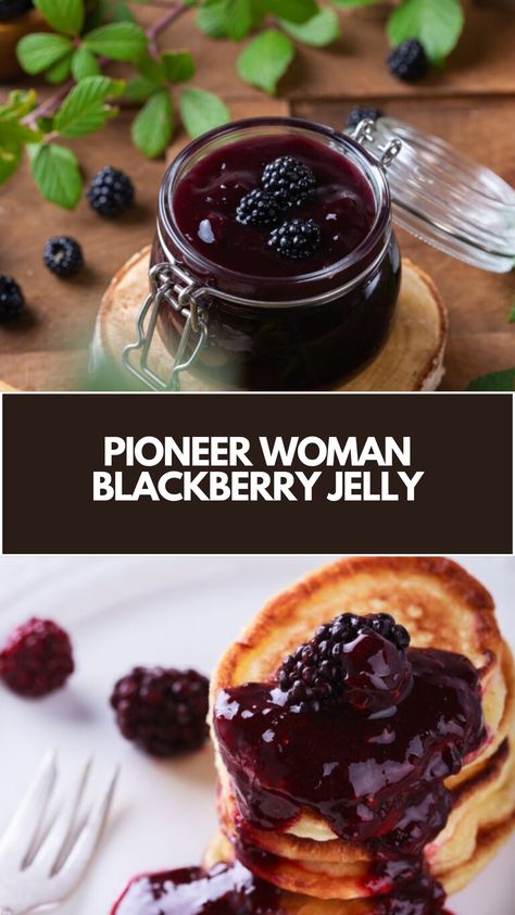 Pioneer Woman Blackberry Jelly is made with fresh blackberries, water, dry pectin, sugar, and optional butter. The recipe requires a total time of approximately 45 minutes, yielding a generous batch of jelly. Blackberry Jelly Recipe Seedless, Low Sugar Blackberry Jam, Pioneer Woman Breakfast, Blackberry Jelly Recipe, Elderberry Jelly, Blackberry Jam Recipe, Pioneer Kitchen, Blackberry Jam Recipes, Easy Biscuit