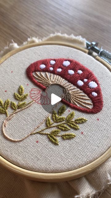 Embroidery For Clothes, Christmas Mushroom, Hoops Embroidery, Punch Embroidery, Embroidery Modern, Punch Needling, Garden Embroidery, Mushroom Garden, Decorative Embroidery