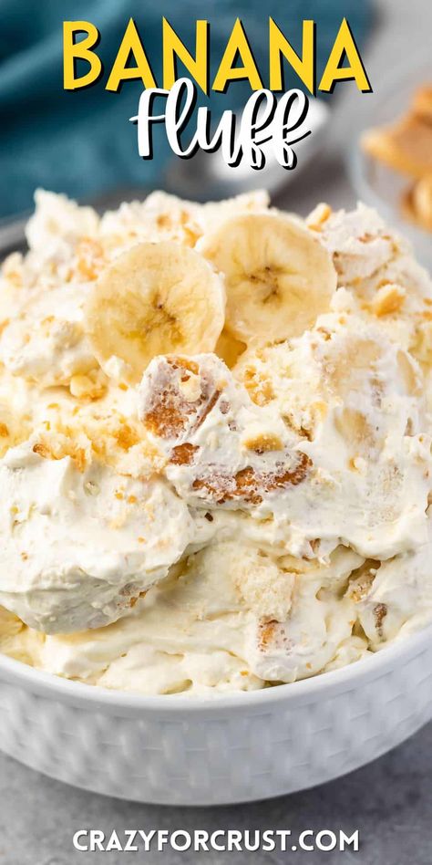 Banana Pudding Fluff, Banana Fluff, Pudding Fluff, Banana Salad, Easy Banana Pudding Recipe, Fluff Salad Recipes, Banana Pudding Desserts, Easy Banana Pudding, Pie Dip