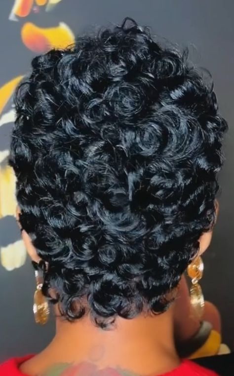 Finger Waves On Long Hair, Short Pin Curl Hairstyles, Pin Curl Pixie, Finger Waves And Curls Black Women, 27 Piece Hairstyles Pixie Cuts, Colored Pixie Cut Black Women, Soft Fingerwaves Short Hair, Pixie Pin Curls, Pixie Haircut For Black Women Finger Waves