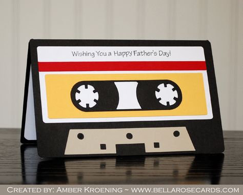 Cassette Tape - Scrapbook.com Cassette Tape Card, Cassette Tape Crafts, 80s Theme Party, Record Players, Tape Crafts, Cassette Tapes, Happy Father, Happy Fathers Day, Diy Cards