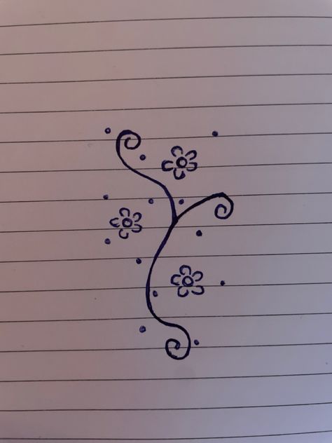 Selfmade with different meanings Simple Drawing Tattoo Ideas, Flower Drawing On Hand, How To Draw Cute Flowers, Tiny Doodles Simple Cute, Pen Tattoo Ideas Doodles On Hand Easy, Drawing Ideas Flowers Easy, Drawings With Meaning Easy, Things To Draw On My Hand, Doodles To Fill Space