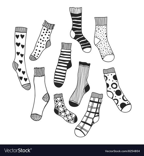 Socks Illustration, Cricut Stencil, Sock Tattoo, Socks Drawing, White Doodle, Hair Clipart, Cricut Stencils, Drawing Stencils, Stencil Templates