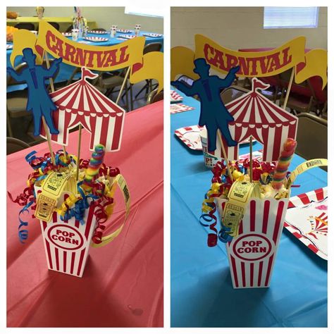 Backyard Carnival Birthday Party Decor, Circus Table Decorations, Carnival Theme Centerpieces, Circus Centerpieces Ideas, Carnival Centerpiece Ideas, Circus Theme Centerpieces, Circus Party Centerpieces, Carnival Party Centerpieces, Circus Centerpieces